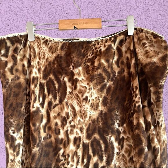 90s vintage maxi leopard print skirt chiffon - Picture 2 of 9